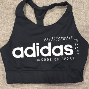 Adidas Women's Black High-Neck Sports Bra